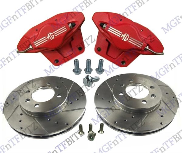 2 Pot AP Calipers SDB000230 with drilled & grooved 304mm discs. pads. bolts. screws at MGFnTFBITZ