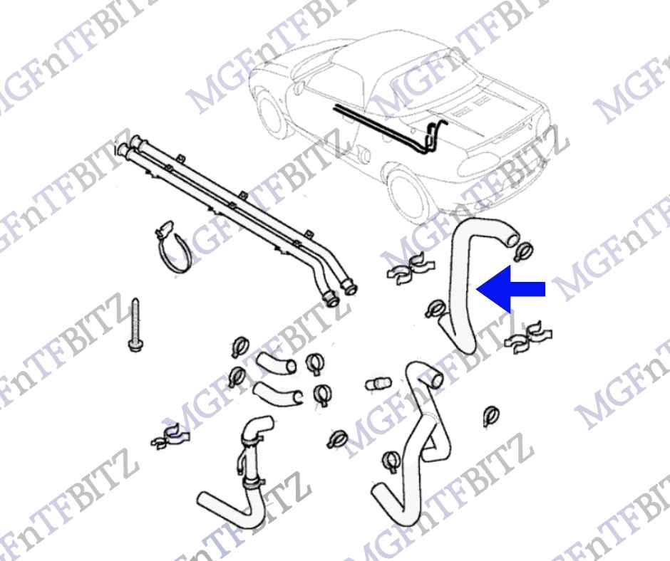 Coolant Pipes & Hoses System MGFnTFBITZ Glossop