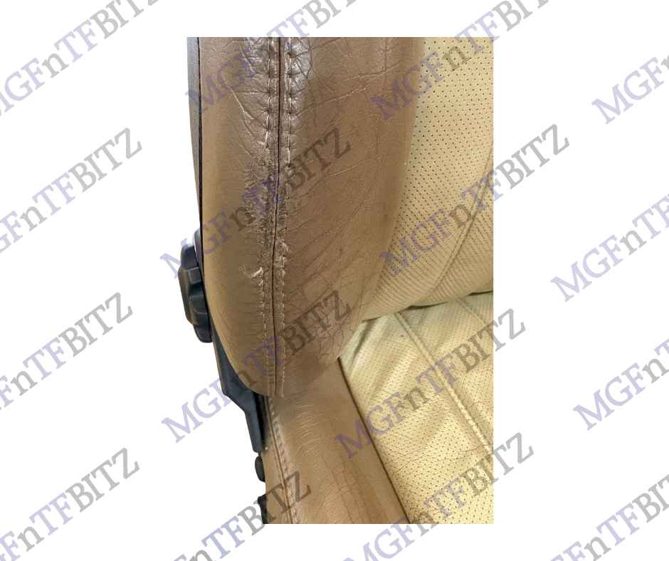Cream Tan Leather seats bolster close up at MGFnTFBITZ