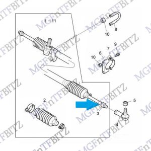 DCP3625 Trackrod End Locking Nut diagram at MGFnTFBITZ