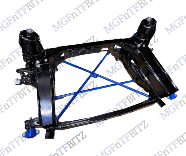 Front MG TF Subframe Zinc Primed Powder coated complete with blue powder coated accessories at MGFnTFBITZ