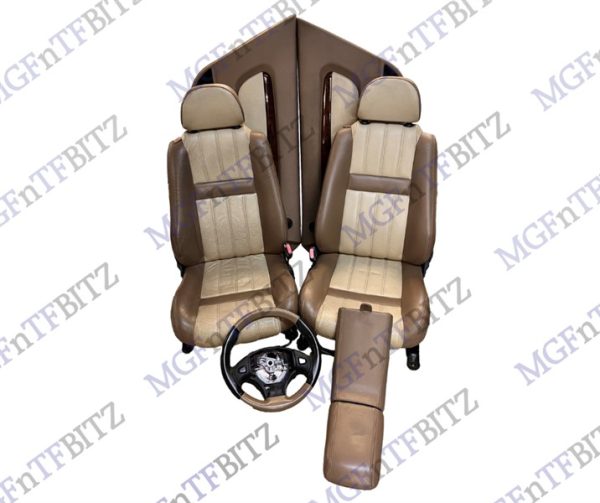 MG TF MGF Cream & Tan Alpaca & Tan Leather Seats with steering wheel & walnut trimmed door cards HBA001050SUS at MGFnTFBITZ