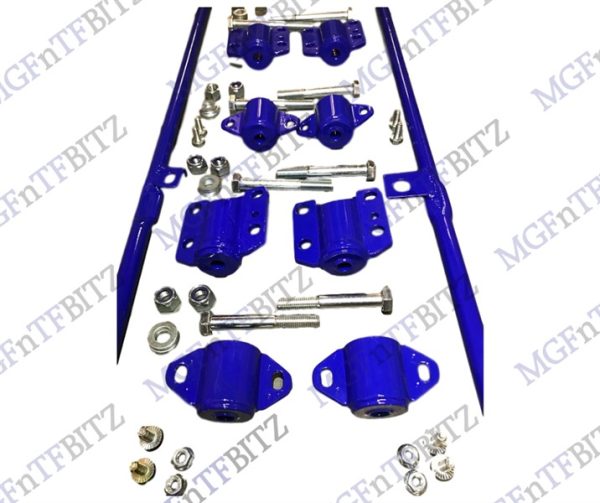MGF MG TF Blue Purple Powder Coated Cross Brace KGZ000040 KGZ000050 Subframe Mount set KGE000110 KGE000071 complete with bolts MGFnTFBITZ