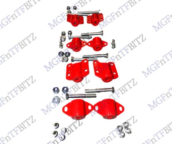 MGF MG TF Powder Coated Red Subframe Mount set KGE000110 KGE000071 complete with bolts MGFnTFBITZ
