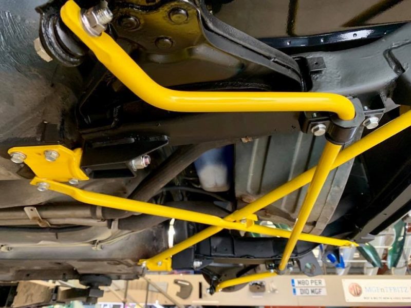 MGF MG TF Yellow Powder coated Anti Roll Bar & Stiffening Braces at MGFnTFBITZ Glossop