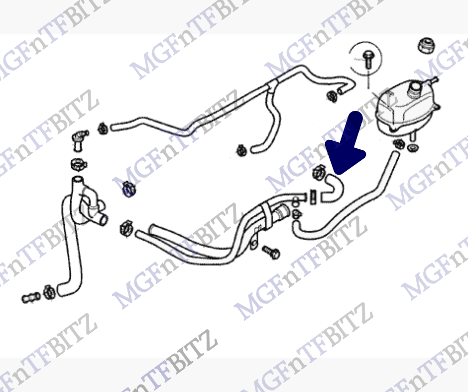 GENUINE MG MGF MGTF COOLANT HOSE THERMOSTAT HOUSING TO COOLANT RAIL PEH100870