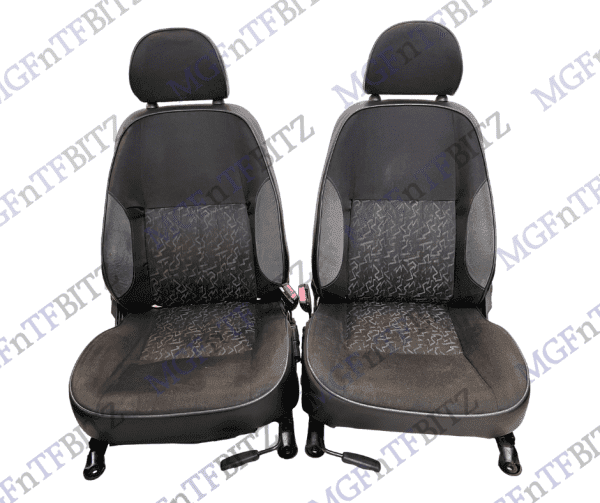 MGF MK1 Black & Green Fusion Cloth Seats with professionally trimmed alcantara bolsters HBA104180RJX at MGFnTFBITZ