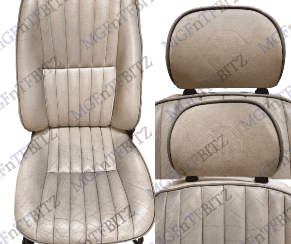 MGF MK1 Cream & Grey Leather Seats passengers seat + headrests HBA106860SMS at MGFnTFBITZ
