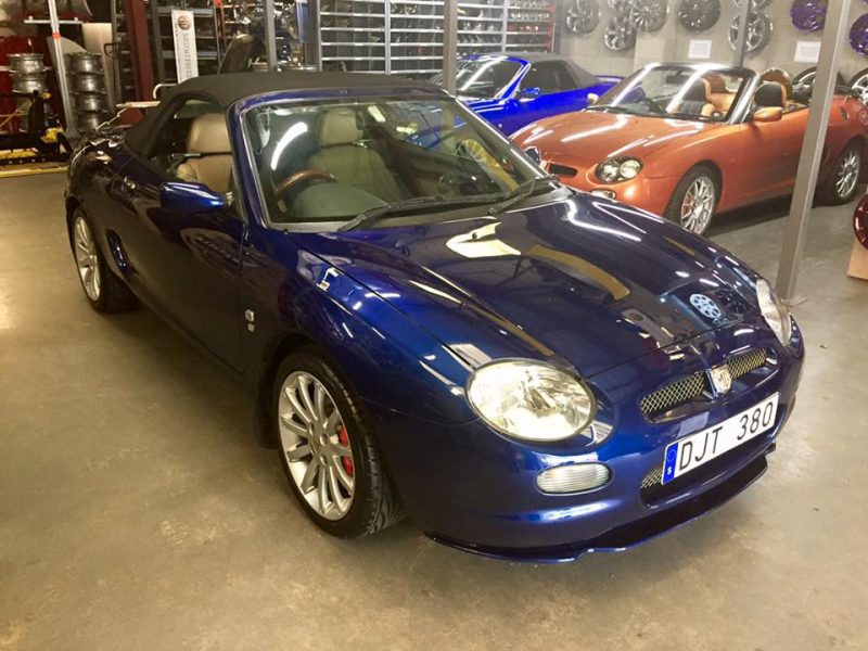 Mr B's Swedish plate MGF MK2 ready to return to Sweden at MGFnTFBITZ Glossop