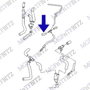 PCH002821 Hose coolant out to 4 way connector location at MGFnTFBITZ