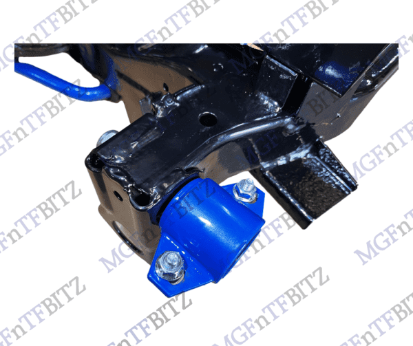 Pair of MG TF Subframes Zinc Primed Powder coated complete with blue powder coated uprated stainess subframe mounts at MGFnTFBITZ
