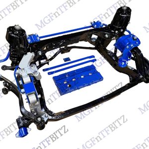 Rear MG TF Subframe Zinc Primed Powder coated complete with blue powder coated accessories at MGFnTFBITZ