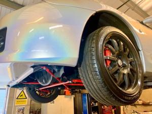 Rare MG TF 160 Moonshine Monogram suspension renovation view at MGFnTFBITZ Glossop