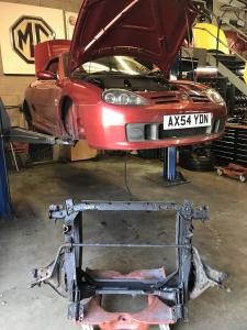 1 Mr S old MG TF front subframe out at MGFnTFBITZ Glossop