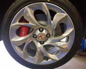 MG TF twist of pepper wheels powder coated shadow chrome with silver sparkle at MGFnTFBITZ