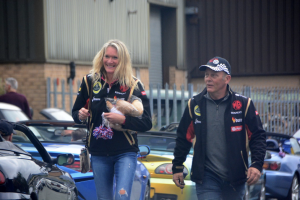 83.Jon & Claire Norris of Rough Luck Racing Mobile MG Mechanics getting ready to set off for Topless Around The Peak District Charity Run 2018 at MGFnTFBITZ Glossop raising money for UK Homes 4 Heroes
