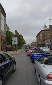 97.MGFs & MG TFs driving through Glossop Derbyshire for 2018 Topless Around The Peak District Charity Run raising money for UK Homes 4 Heroes with MGFnTFBITZ