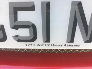 18.number plate tag of MGF Freestyle Little Red fundraiser for  UK Homes 4 Heros at MGFnTFBITZ