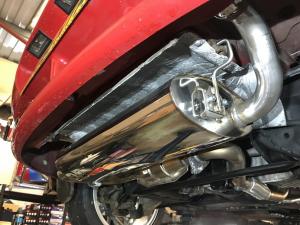 8.Scorpion stainless performance exhaust fitted to MGF Freestyle SE Little Red at MGFnTFBITZ Glossop for FRL UKH4H Charity fundraiser