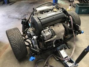 MG TF Nocturne 160 Rear Subframe Renovation at MGFnTFBITZ engine fitted in refurbished subframe