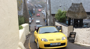 MG TF in Trophy Yellow Buttercup Run through Cornwall